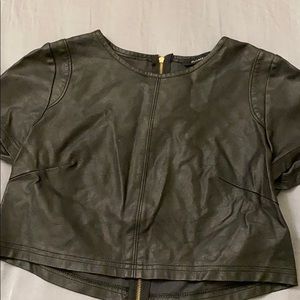 faux leather crop top